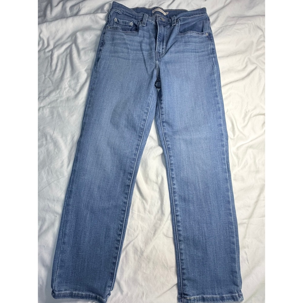 Levis 724 High Rise Straight Jeans Womens 29 Medium Wash Blue Denim Pants